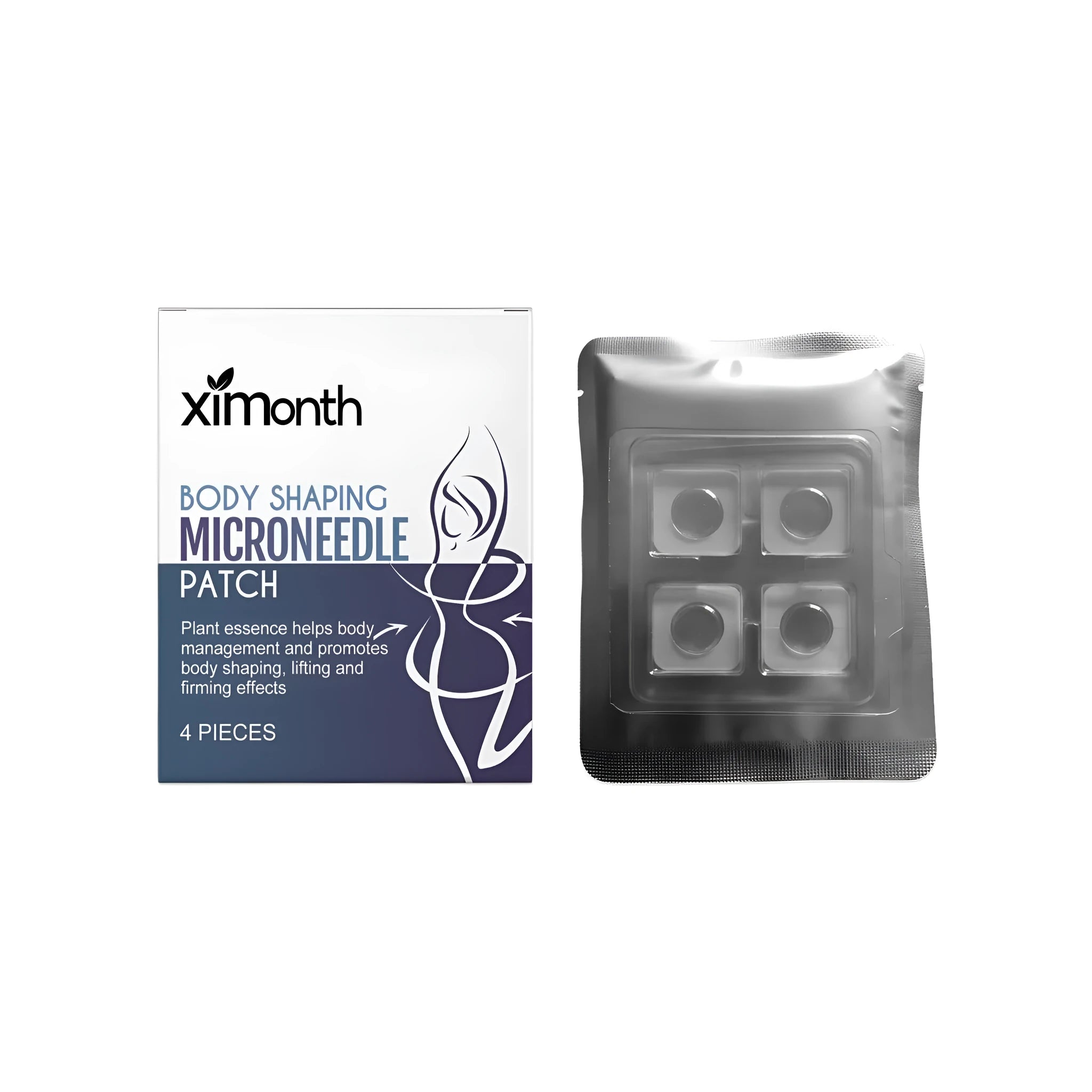 Body shaping microneedle fitting curve patch pack of 4 with peptide and botanical extracts