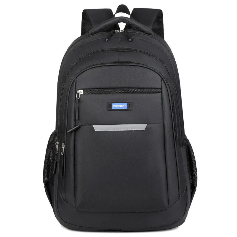 New casual men's backpack in Oxford cloth, breathable design, gray colour, front view