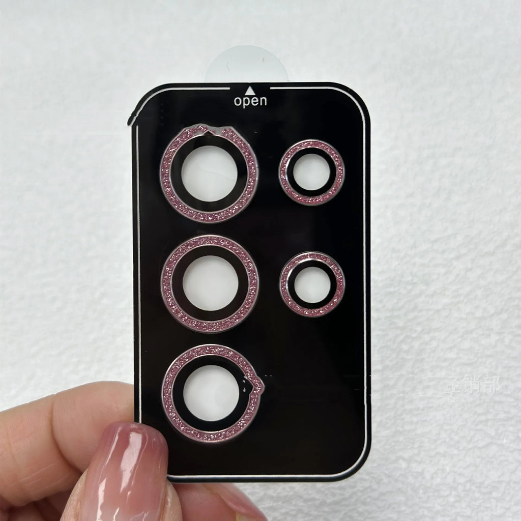 Tempered glass camera lens protector for Samsung S23 Ultra with flash Eagle Eye locator in silver finish