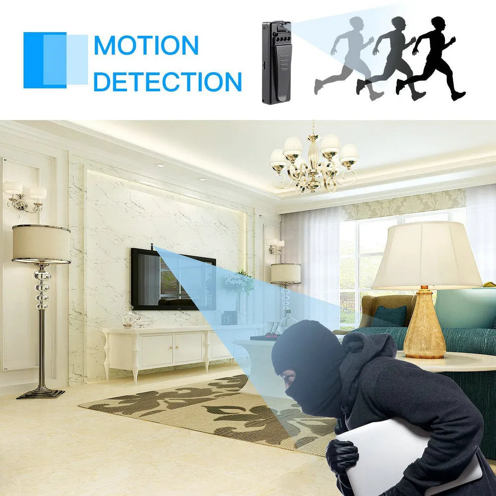 Black 1080p HD security camera with adjustable mount showing night vision capability