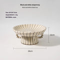 Black and white striped fruit pattern dessert plate made from plastic resin