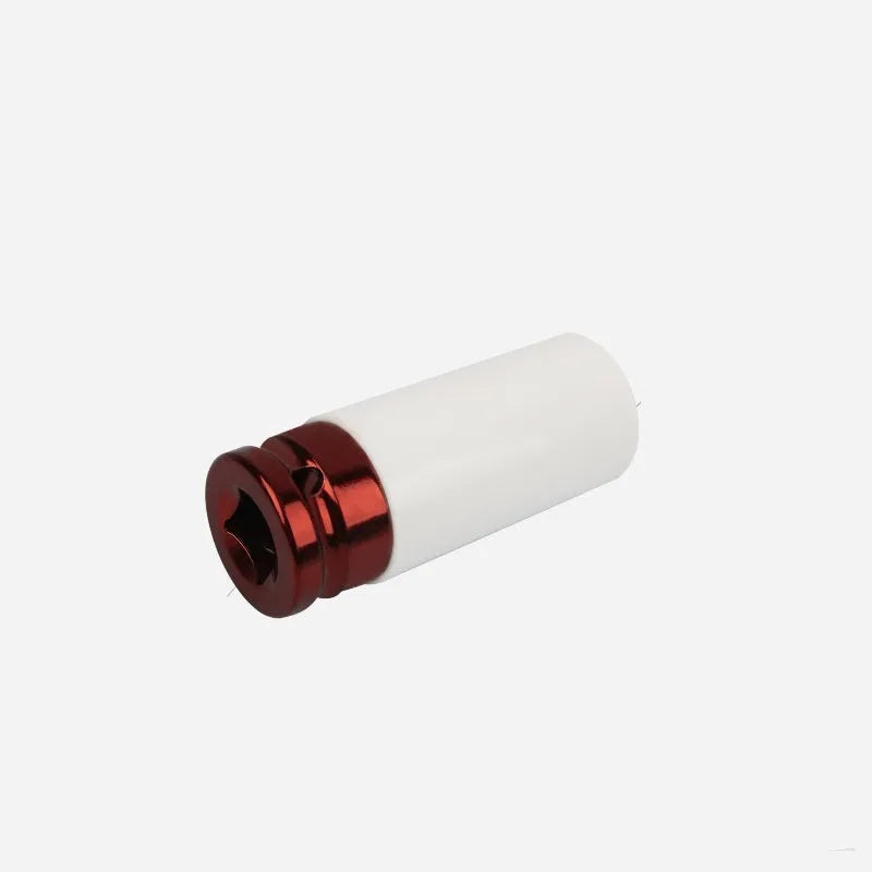 45# steel impact hexagon socket for pneumatic wrench in 17mm size on white background