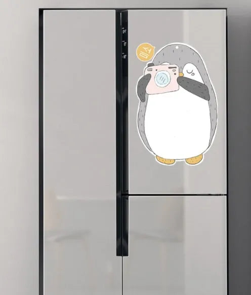 Nordic style penguin refrigerator message board with soft magnet backing, size 45cm x 30cm