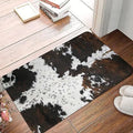 Square polyester flannel floor mat with coastal starfish design in modern style