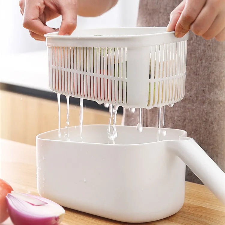 Multifunctional vegetable cutter with stainless steel blades in Nordic style, available in Blue, Grey, and Khaki colours