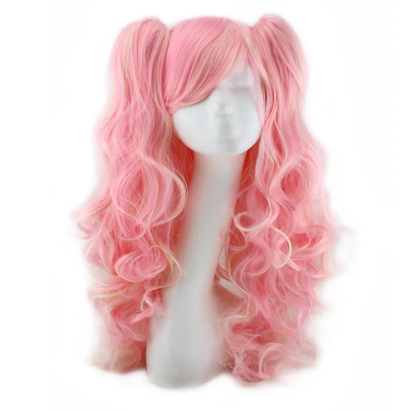 Colourful long curly wig with high temperature wire hairline material in multiple colour options