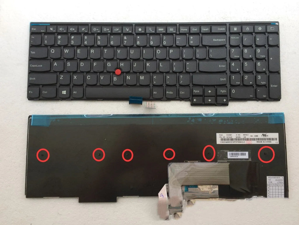 Black wired USB replacement keyboard for Lenovo E531 laptop