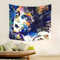 Machine-woven plush polyester tapestry tarpaulin with European classical geometric abstract pattern, available in 150x100cm size