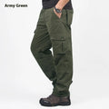 Men's thick khaki-coloured cotton overalls with a wool lining, shown with a loose straight-leg fit.