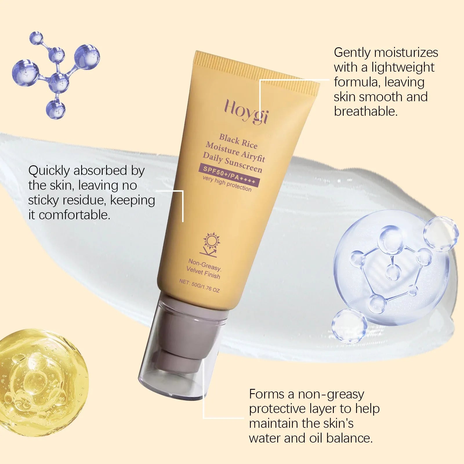 50g mild moisturizing protective cream with titanium dioxide and hyaluronic acid tube packaging