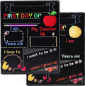 Wooden first day of school blackboard sign with modern design showing dimensions