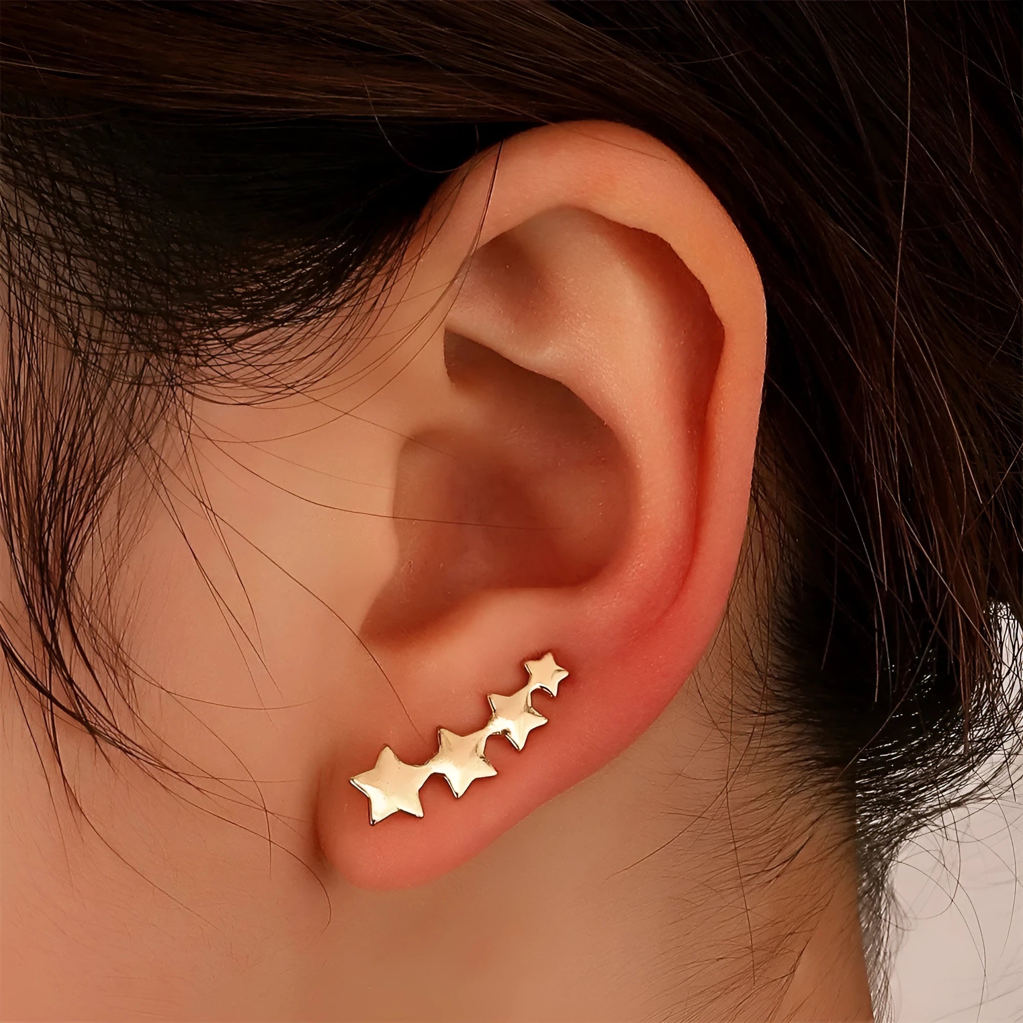 Copper leaf-shaped clip-on earrings for women without pierced ears requirement