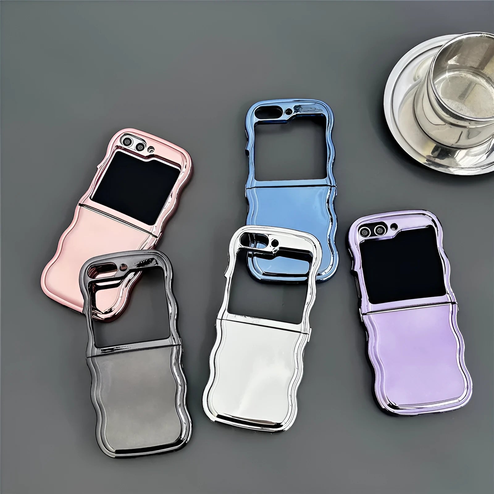Electroplated purple PC phone case for Samsung Galaxy Z Flip 3 4 5 6
