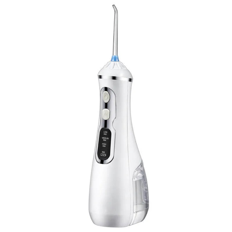 Personal portable tooth cleaner oral irrigator with 180ml tank and 360° rotating nozzle in black