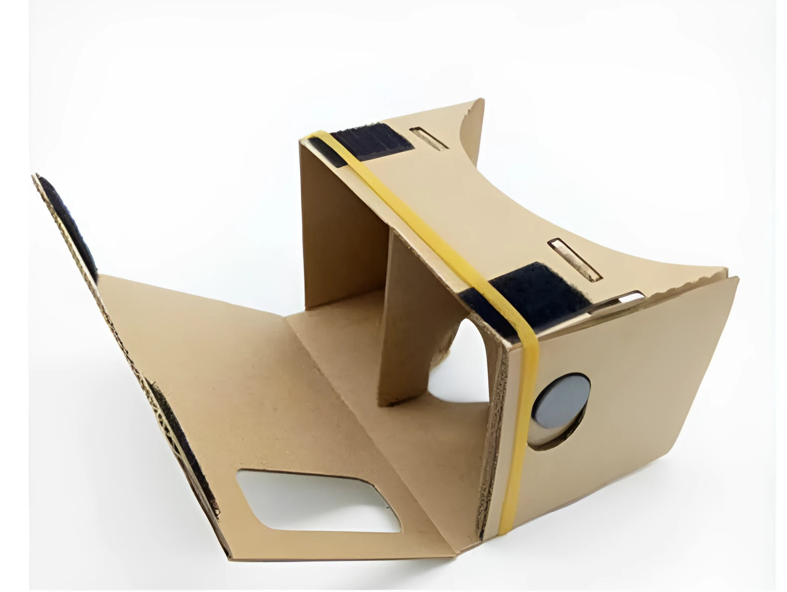 Pink and white VR cardboard glasses for 6-inch phones with adjustable head strap.