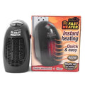 Black mini ceramic electric heater with digital display and rotating plug