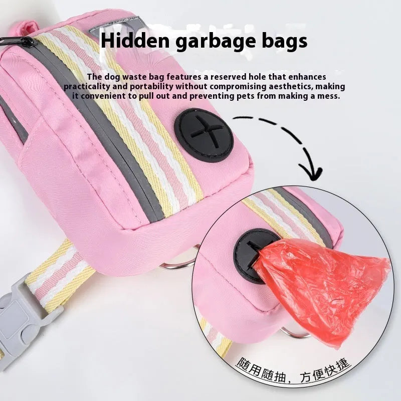 Explosion-proof anti-strangulation pet harness with 1.5m rope in Oxford cloth