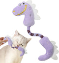 Set of four cat toys including catnip rope, springs and kicker toys in pink, purple or yellow