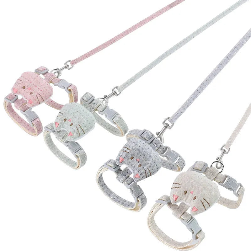 T-shaped cat drawstring pulling rope in cloth material for cats up to 8kg, colour pink
