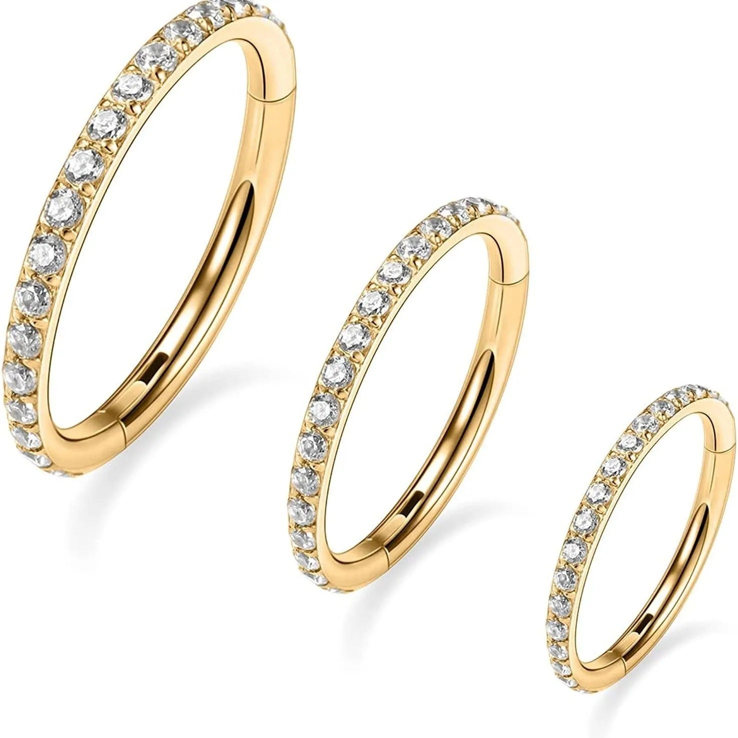 Stainless steel seamless nose ring showing round shape in one of eight colour finishes.