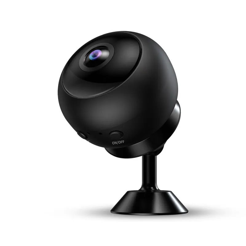 1080p wireless WiFi surveillance camera with ABS housing on a flat surface.