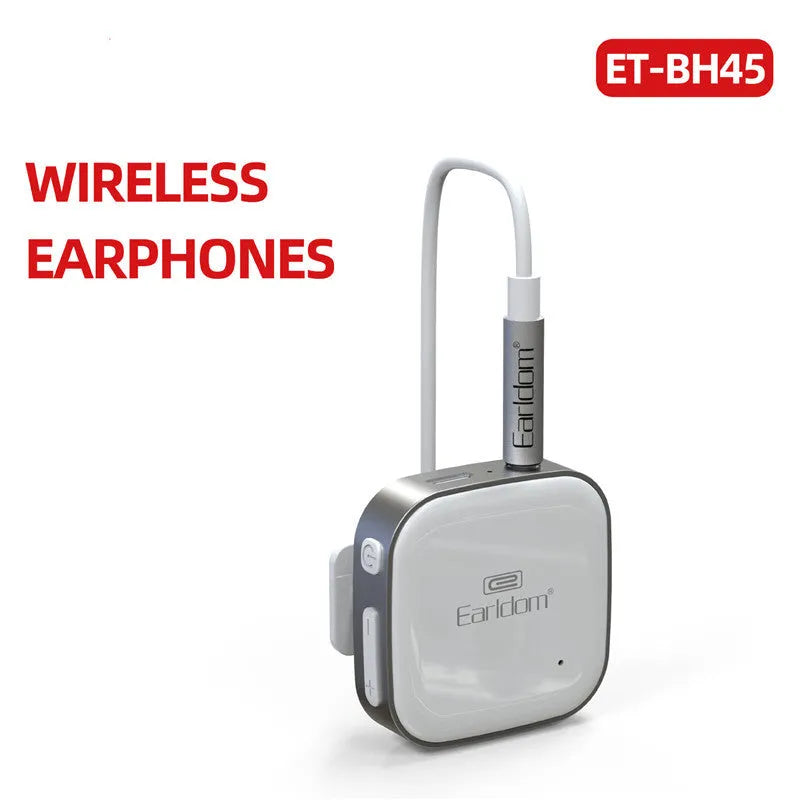 Black Bluetooth lavalier headphones with neckband design and earpieces