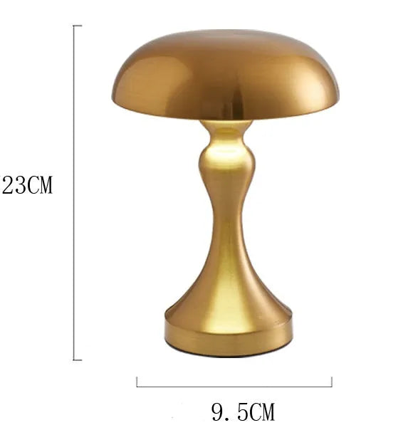 LED charging decorative desk lamp with touch control in bronze gold or silver finish showing tricolour dimming capability
