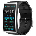 Bluetooth waterproof blood pressure sports watch with 1.91-inch screen and black silicone strap on wrist