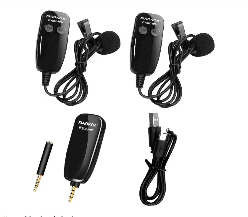 Black mobile phone lavalier microphone with 3.5mm plug and omnidirectional high-sensitivity core