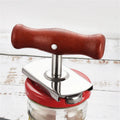 Stainless steel manual adjustable bottle opener with white PP handle and gear mechanism