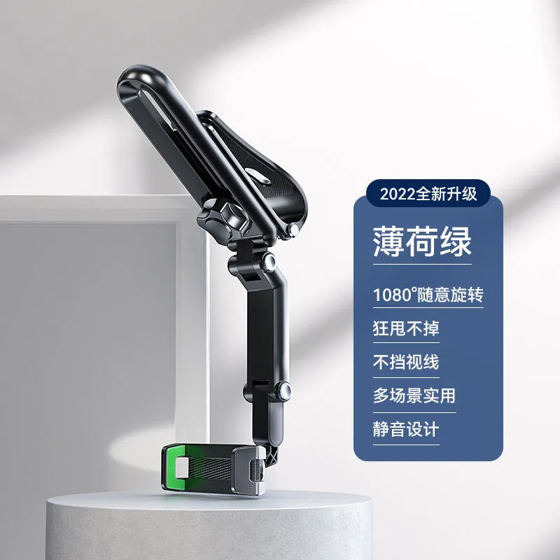 Car mobile phone holder with 360-degree rotation on dashboard showing black and grey colour combination