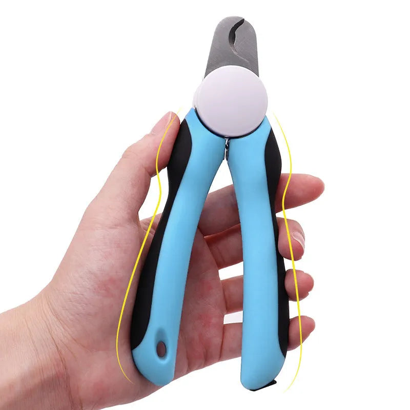 Blue heavy duty dog nail clippers with safety guard for large breeds and thick nails