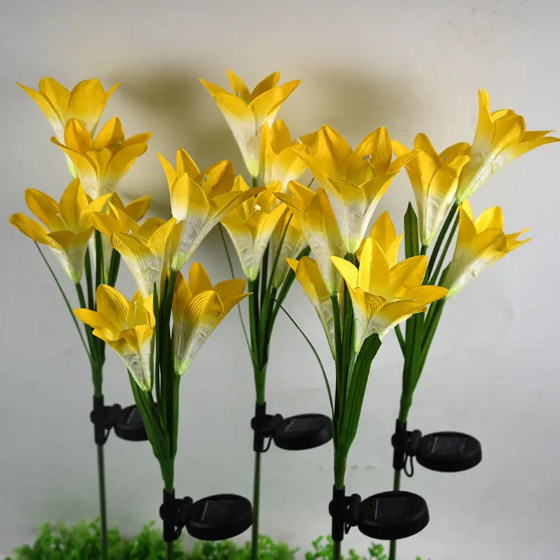 Solar lily festive lantern outdoor villa courtyard garden flower shaped decorative light 850mm IP65