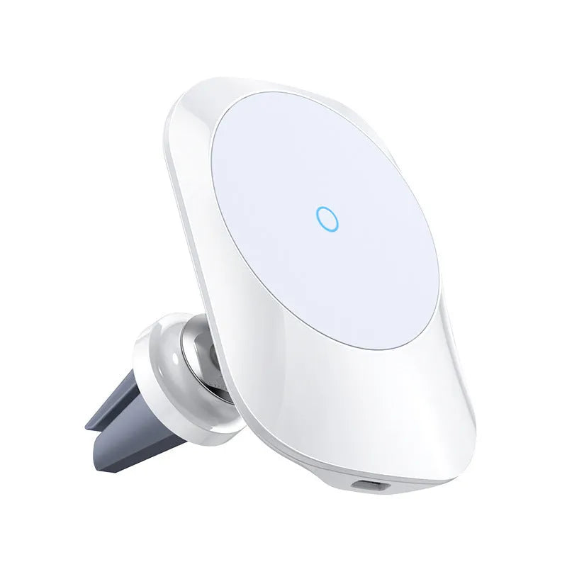 CH-707 magnetic car wireless charger in black with air vent mount and charging cable