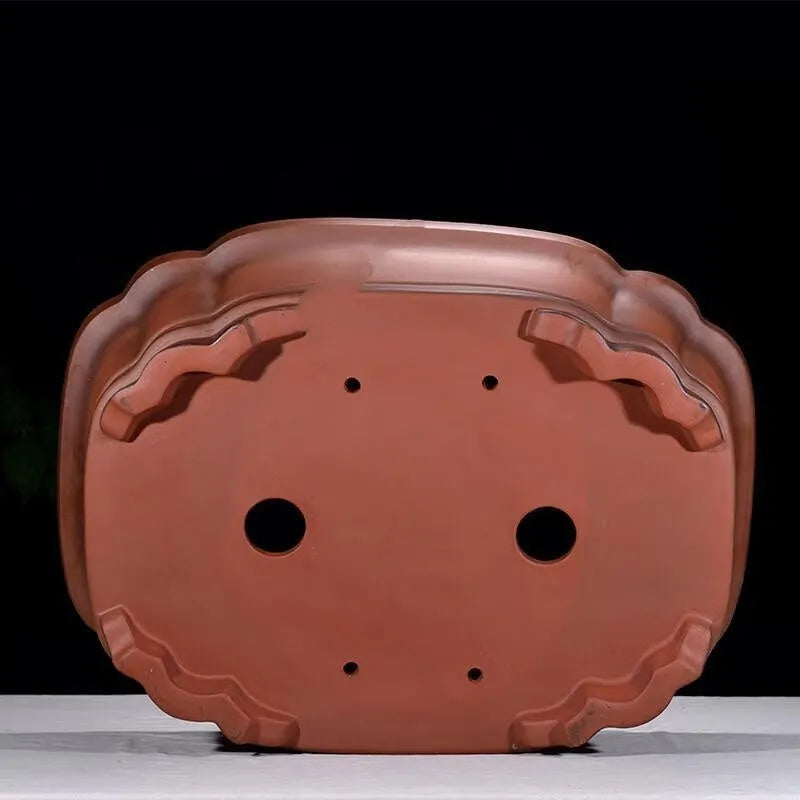 Antique Chinese purple clay flowerpot with crabapple sand glaze, 71cm long