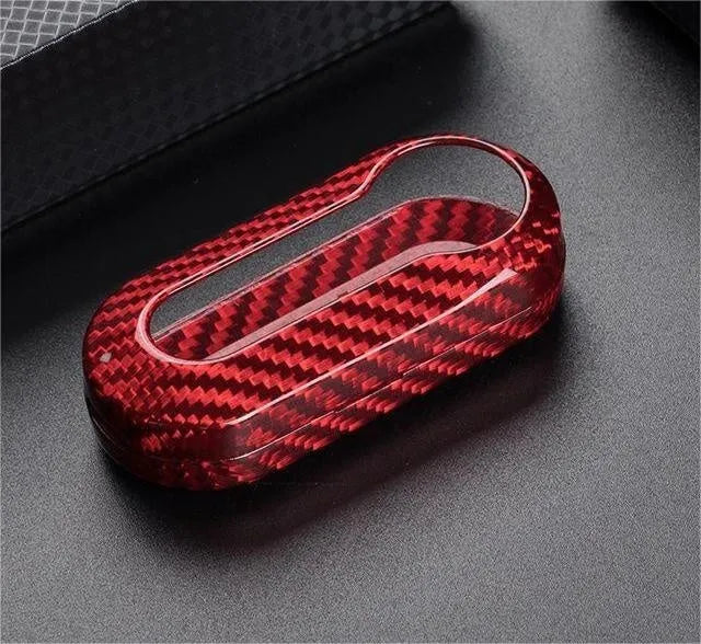 Automobile carbon fiber key shell replacement cover in three colour options black red and silver black