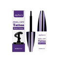 Tearable liquid eyebrow pencil showing black, brown, and light brown colour options