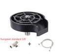 Stainless steel glass washer with black ABS base and copper hose for commercial cleaning