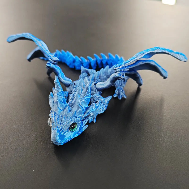 Red and gold PLA dragon wings decoration toy measuring 25cm wide for printing enthusiasts