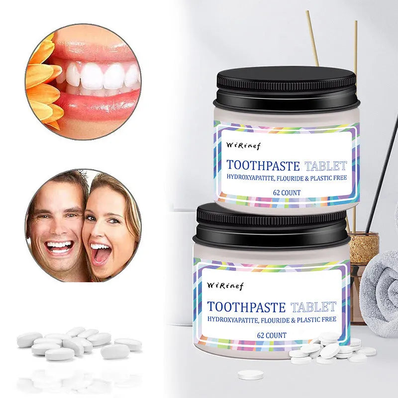 TP19 solid toothpaste tablets pack with 62 disposable cleaning tablets for portable oral hygiene