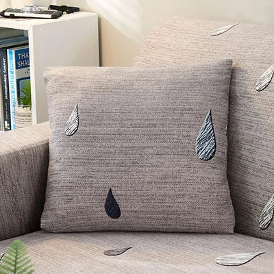 Stretchable geometric sofa cover for three-seater couch in modern style with polyester and spandex material