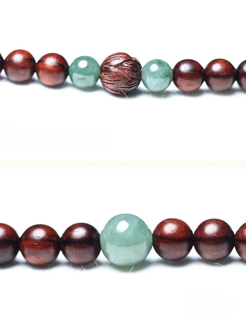 Pterocarpus Santalinus 108 6mm beads Hotian jade pendant rosewood bracelet unisex carved
