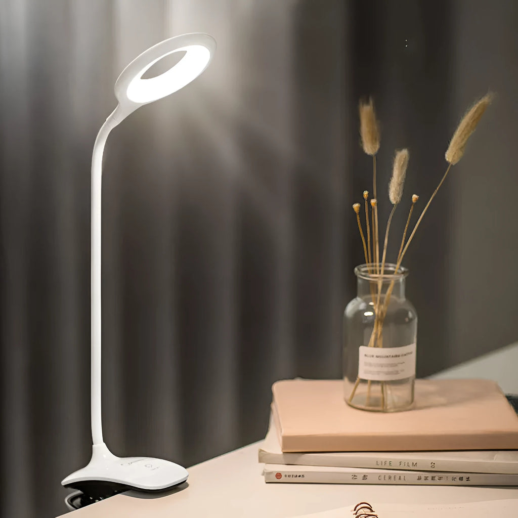 Rechargeable table lamp with touch switch in green, pink, or white colour options