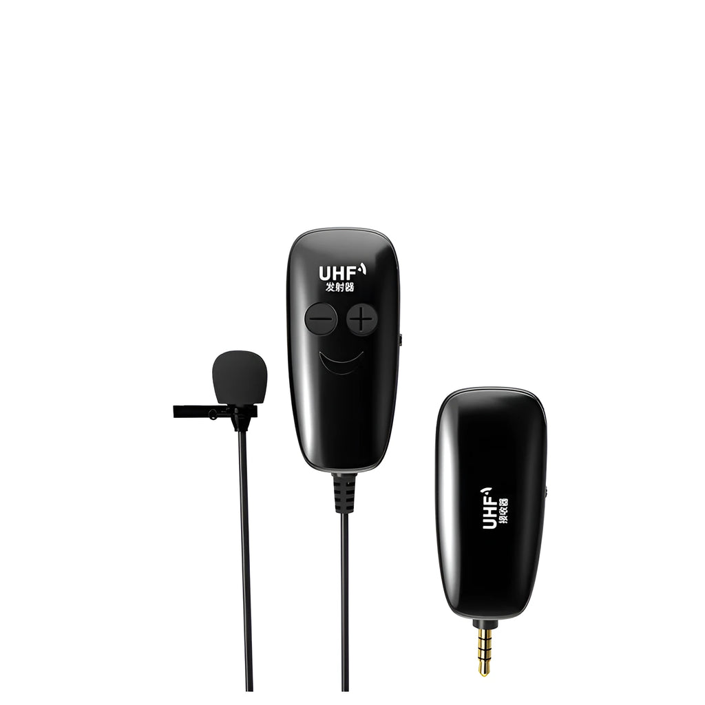 Black mobile phone lavalier microphone with 3.5mm plug and omnidirectional high-sensitivity core