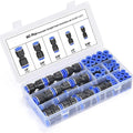 60-piece pneumatic push-in connector kit with R1/4 and R1/2 interfaces
