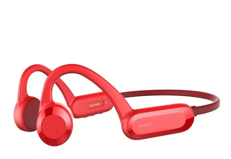 IPX8 bone conduction swimming headset with Bluetooth 5.0 in black, side view