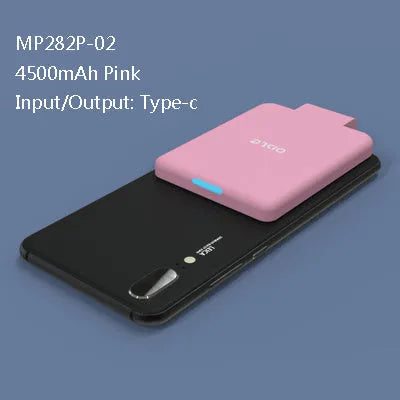 MP282P back clip battery 4500mAh for iPhone Android Type-C in black slim 9mm design