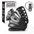 Six stacking kitchen gadgets with stainless steel heads and PP handles stored in a colour box with a brush