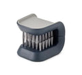 U-shaped ABS cutlery cleaner brush in blue with bristles for washing knives and forks