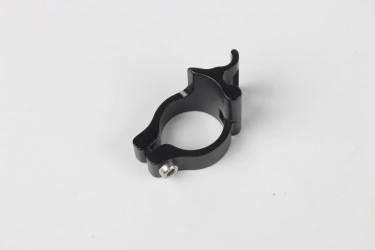 Black aluminium alloy vehicle clamp ring with a 28.6mm diameter for cable management.